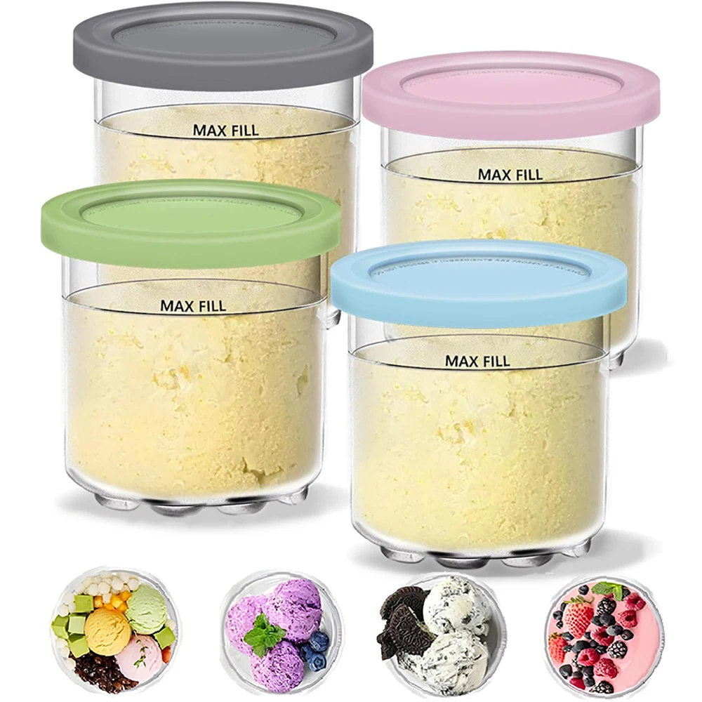 Pojemniki na lody do Ninja Creami z pokrywkami, zestaw 4 sztuk 16oz original