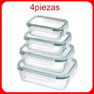 Pojemniki szklane do mikrofali 4 szt. z pokrywkami 4 rooms