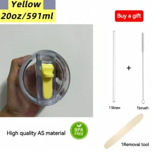 Pokrywka z klapką i słomką do kubków Stanley 20/30/40 oz Zielony fluorescencyjny