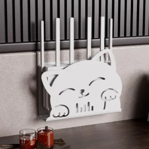 Półka na router Wi-Fi w kształcie kota do montażu na ścianie Czerwony