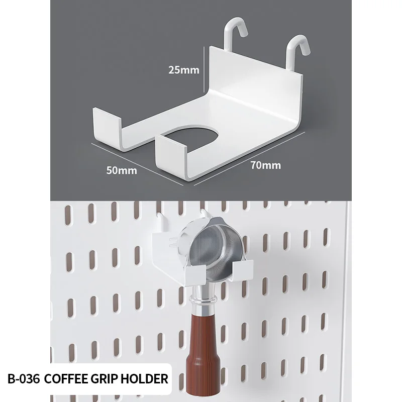 Półka ścienna pegboard w stylu nordyckim do przechowywania Ciemny szary