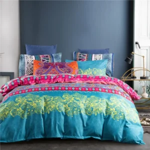 Pościel boho Mandala w kwiaty, komplet 3-częściowy B
