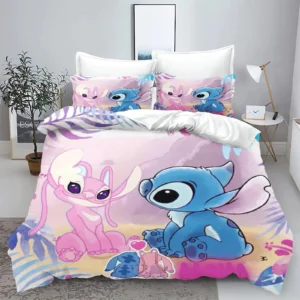 Pościel dziecięca 3D Stitch z mikrofibry — poszwa na kołdrę z nadrukiem Brązowy
