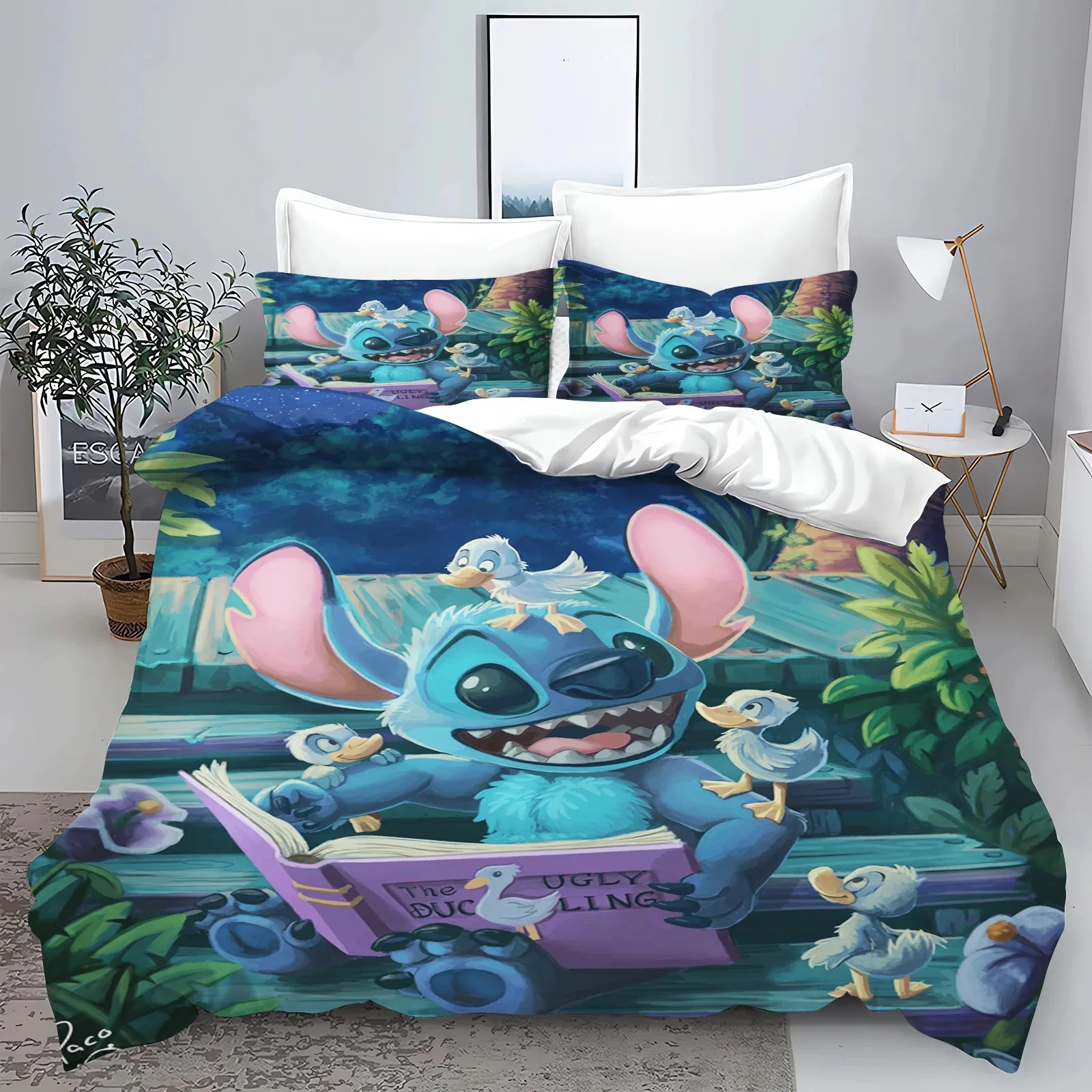 Pościel dziecięca 3D Stitch z mikrofibry — poszwa na kołdrę z nadrukiem Wielo