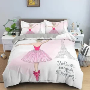 Pościel dziecięca z baletnicą dla dziewczynki — styl princess Fioletowy