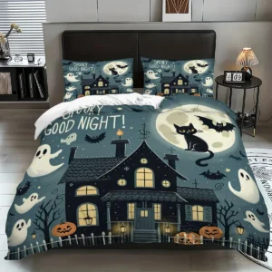 Pościel halloweenowa duchy zamek 3 elementy miękka Wielo