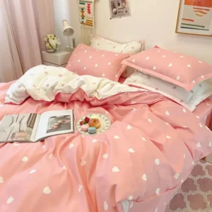 Pościel w kratę szachownicę — komplet z poszewkami i prześcieradłem Biały