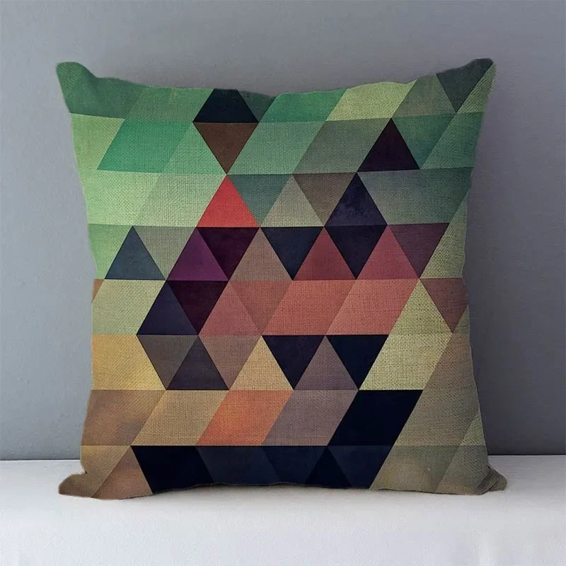 Poszewka geometryczna przytulna na sofę i fotel 45x45 Jasnoszary