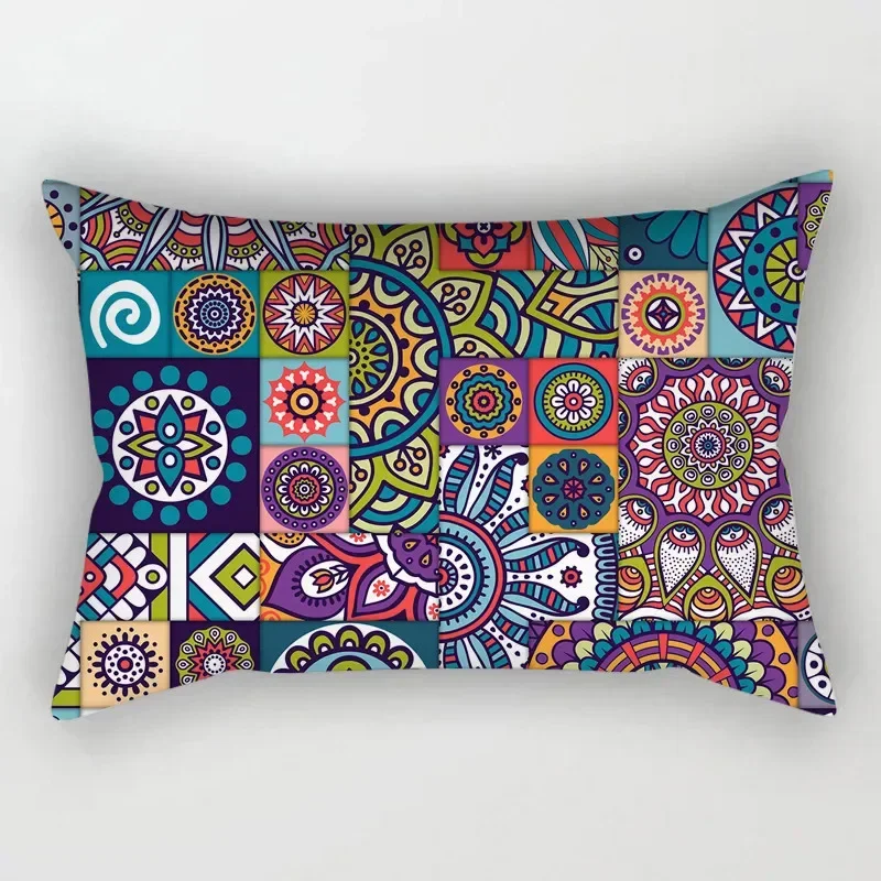 Poszewka na poduszkę w stylu etnicznym boho Mandala Auburn