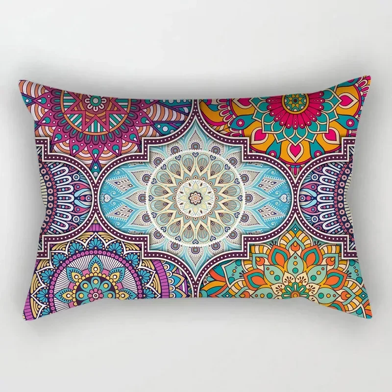 Poszewka na poduszkę w stylu etnicznym boho Mandala Jasny brąz