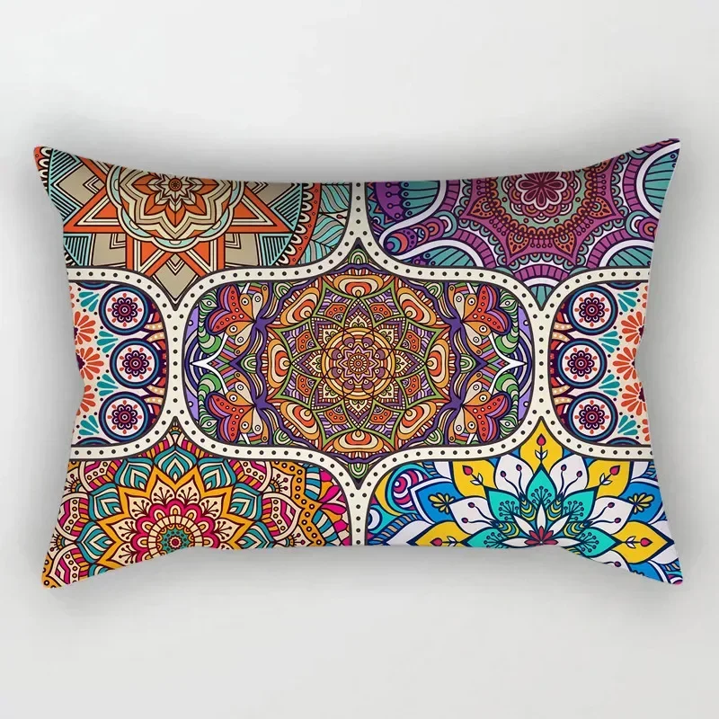 Poszewka na poduszkę w stylu etnicznym boho Mandala Złoto
