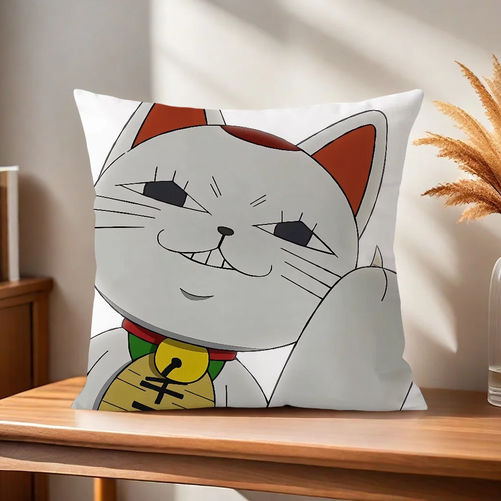 Poszewka na poduszkę z kotem manga 45x45 cm Brązowy