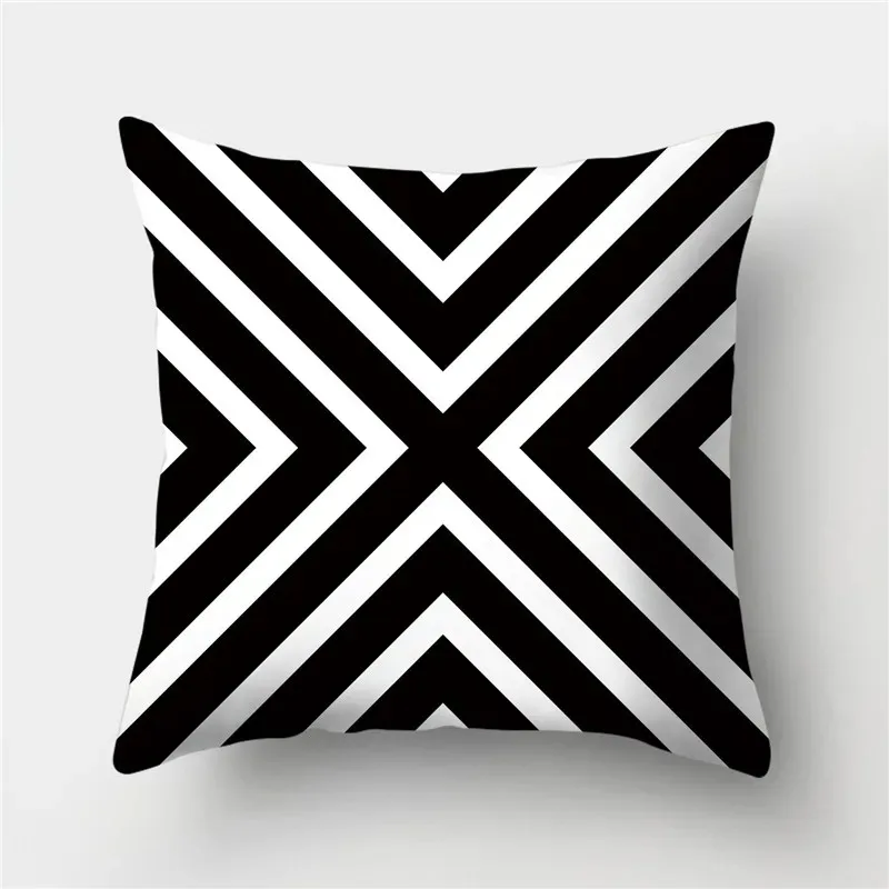 Poszewka na poduszkę w geometryczne wzory 45x45 cm Pomarańczowy