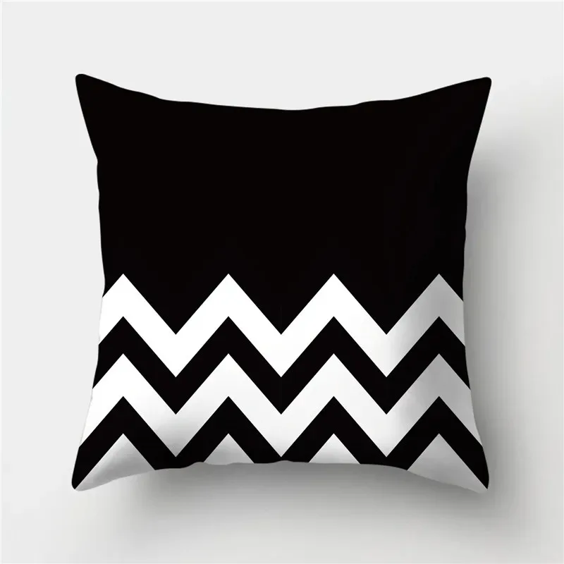Poszewka na poduszkę w geometryczne wzory 45x45 cm Srebrny
