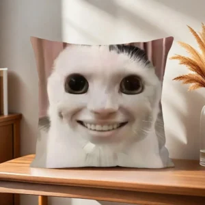 Poszewka na poduszkę z kotem emoji Zielony