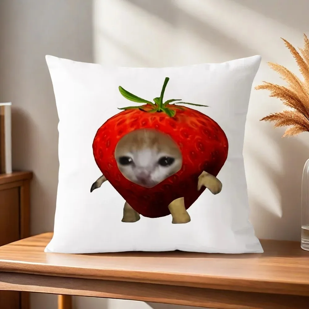Poszewka na poduszkę z kotem emoji żółty