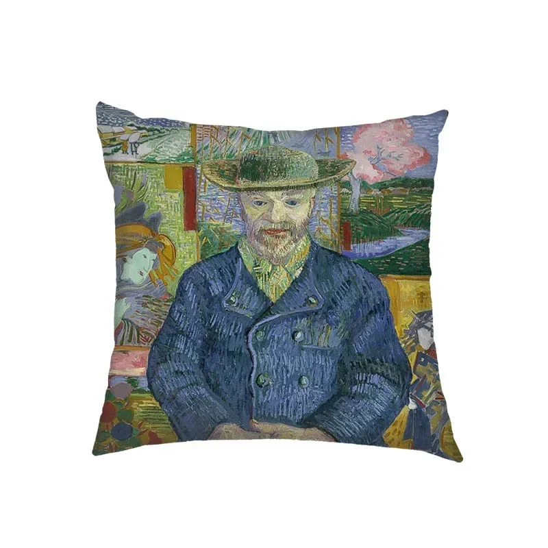 Poszewka na poduszkę z reprodukcją obrazu Klimta i Van Gogha Czekolada
