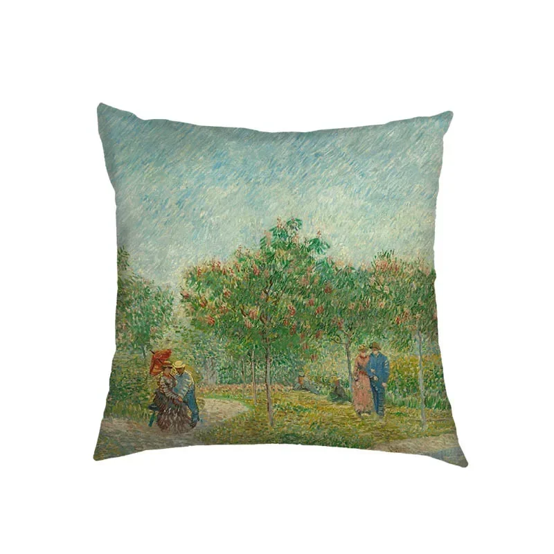 Poszewka na poduszkę z reprodukcją obrazu Klimta i Van Gogha Głęboki niebieski