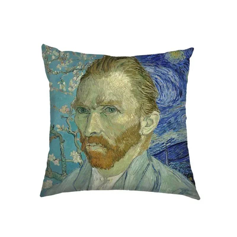 Poszewka na poduszkę z reprodukcją obrazu Klimta i Van Gogha żółty