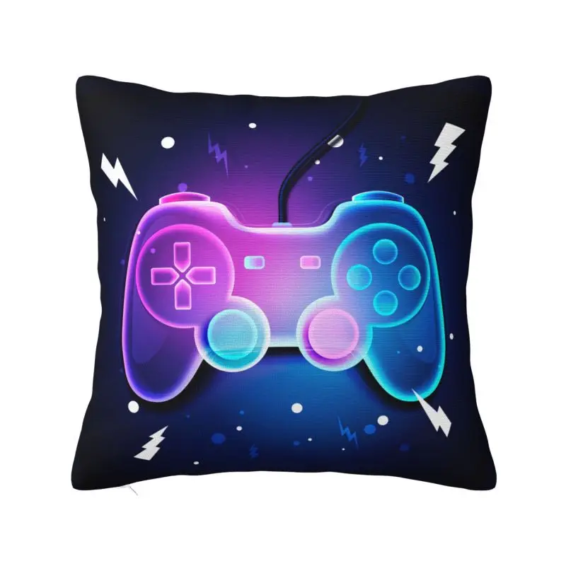 Poszewka na poduszkę retro z motywem kontrolera do gier 40x40 cm Fioletowy/фиолетовый