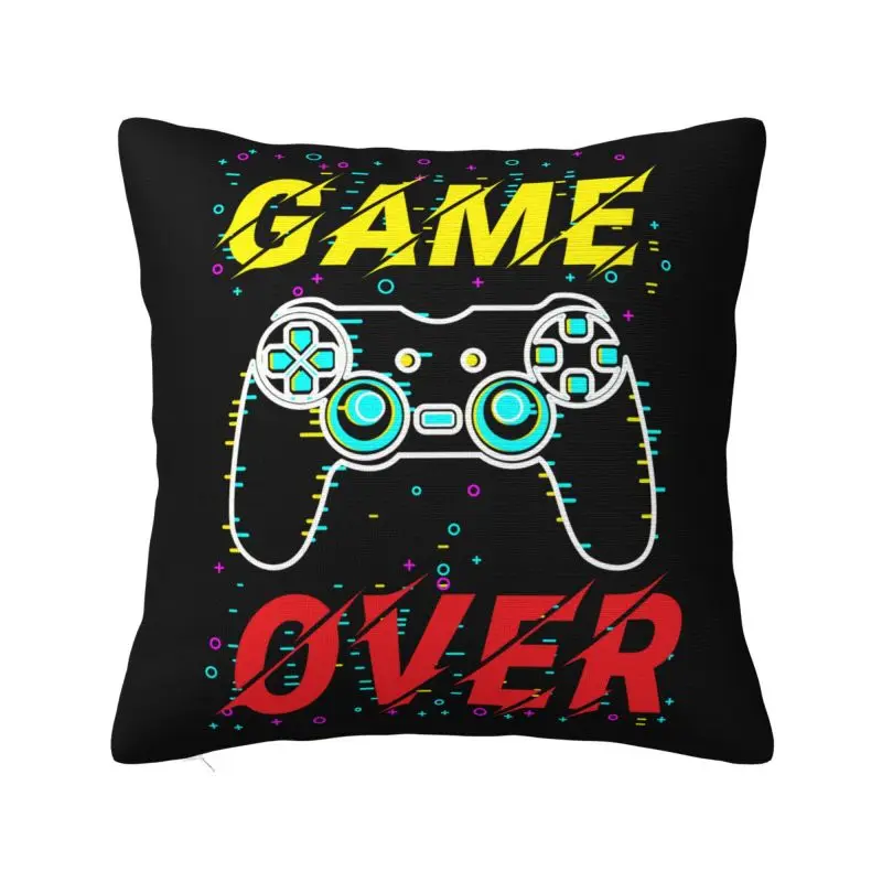 Poszewka na poduszkę retro z motywem kontrolera do gier 40x40 cm Jasnozielony