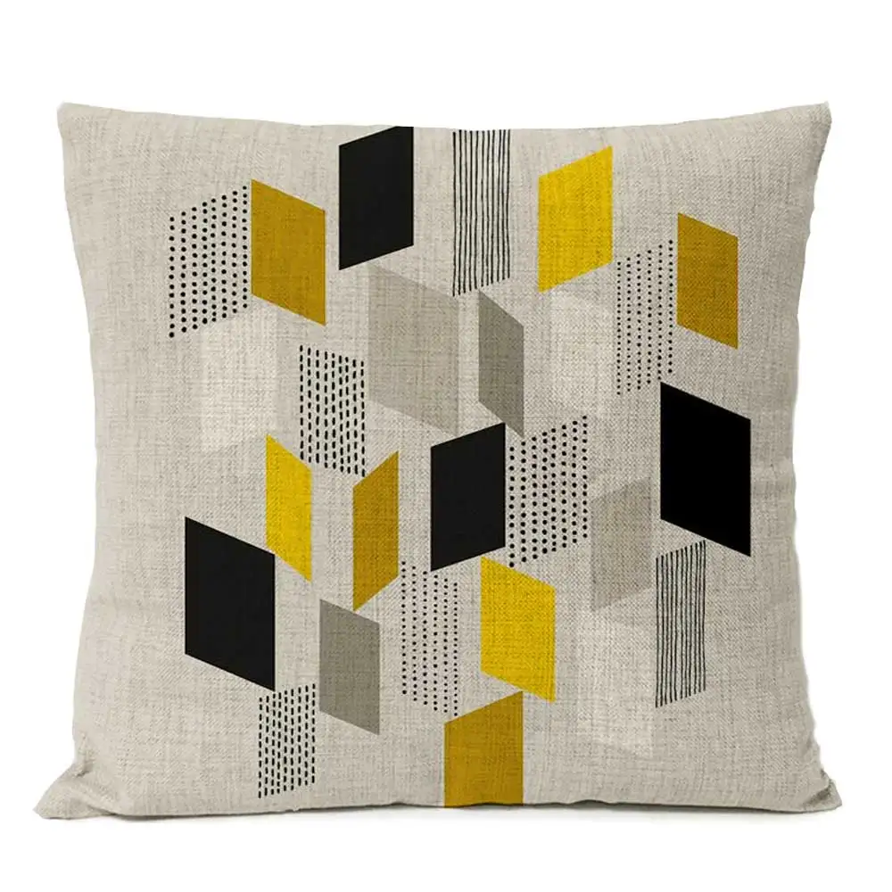 Poszewka rustykalna geometryczna kwiatowa 50x50 cm Różowy