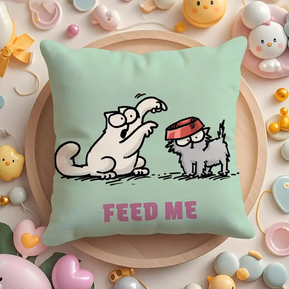 Pluszowa poszewka Simon's Cat dwustronna — ciepła i zmywalna Niebieski
