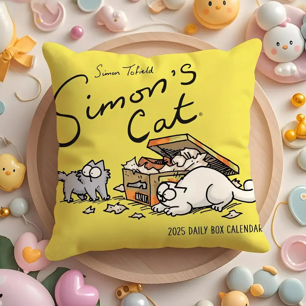 Pluszowa poszewka Simon's Cat dwustronna — ciepła i zmywalna żółty