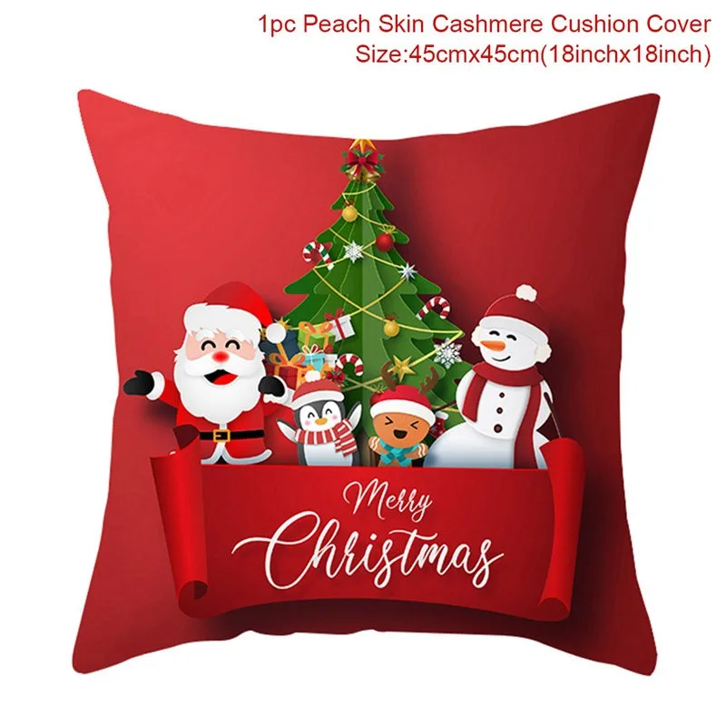 Poszewka na poduszkę świąteczna 45 cm — dekoracja domu Noel Xmas Brązowy