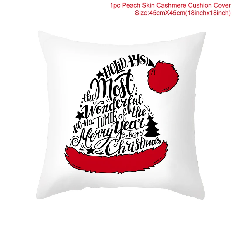 Poszewka na poduszkę świąteczna 45 cm — dekoracja domu Noel Xmas Burgundia