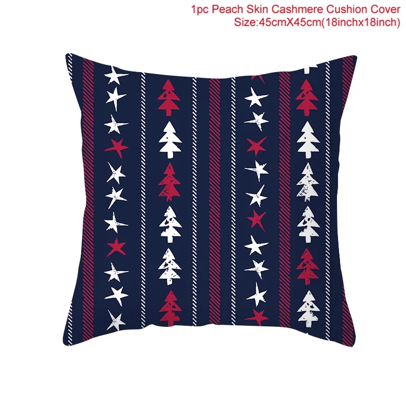 Poszewka na poduszkę świąteczna 45 cm — dekoracja domu Noel Xmas Głęboki niebieski