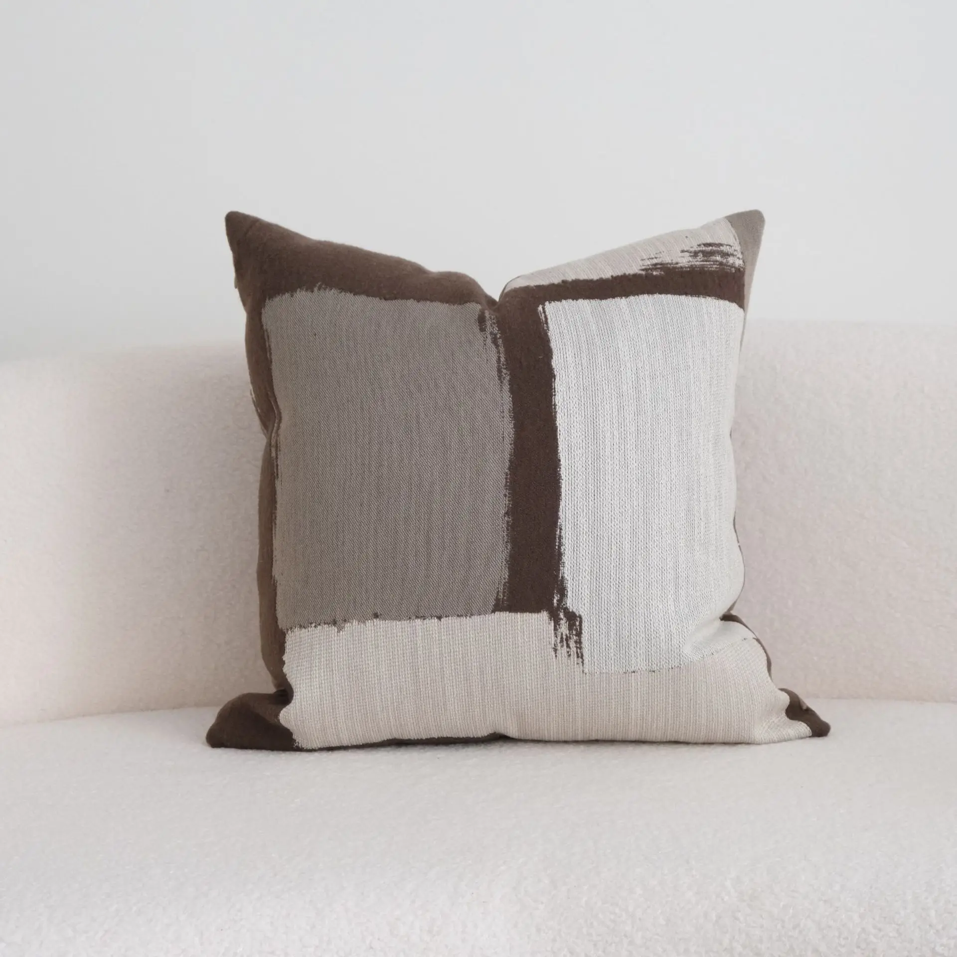 Poszewka na poduszkę Wabi-Sabi żakardowa kawowy brąz Różowy