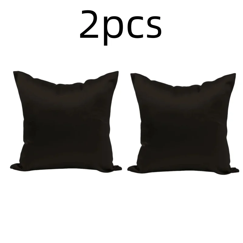 Poszewka z imitacji jedwabiu z satyny, zestaw 2 szt. Czarny