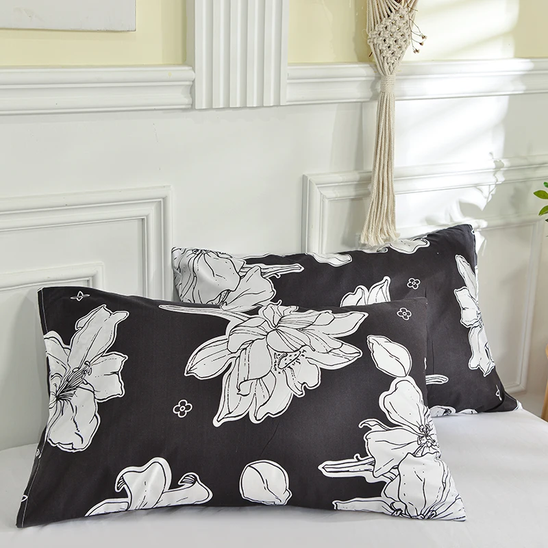 Poszewki na poduszki drukowane 48×74 cm — komplet 2 sztuk do łóżka Granatowy