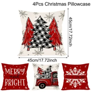 Poszewki świąteczne 4 szt 45x45 Xmas Navidad dekoracje Głęboki szafir