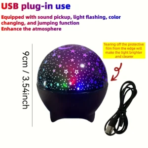 Projektor gwiazd LED RGB galaktyka księżyc USB nocny do sypialni prezent Niebieski
