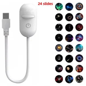 Projektor gwiazdozbioru Mini USB 2 w 1 z 30 slajdami projekcyjnymi — do sypialni Fuksja