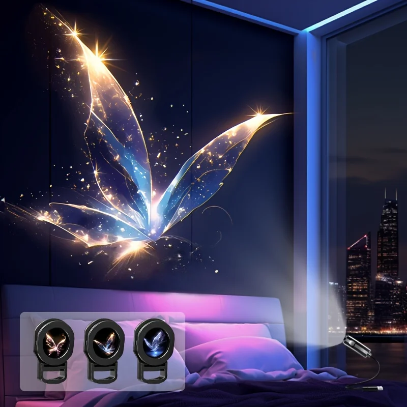 Projektor LED USB z motywami podwodnymi — wieloryb, meduza, rozgwiazda Biały