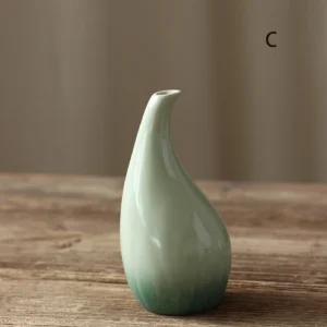 Prosta ceramiczna waza do salonu i jadalni — hydroponika Ciemny szary