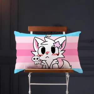 Prostokątna poszewka na poduszkę z kotem kawaii Beżowy