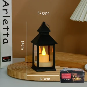 Przenośna lampka LED w stylu retro — lampion ogrodowy i kempingowy Biały