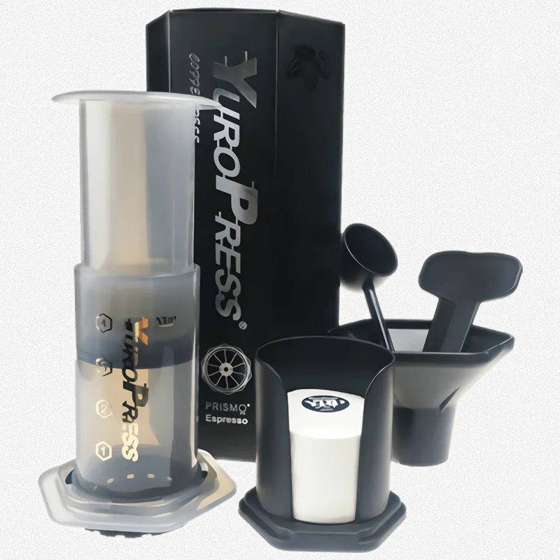 Przenośny ekspres do kawy AeroPress z papierowymi filtrami 64 mm Jasnoszary