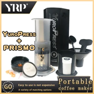 Przenośny ekspres do kawy AeroPress z papierowymi filtrami 64 mm Srebrny