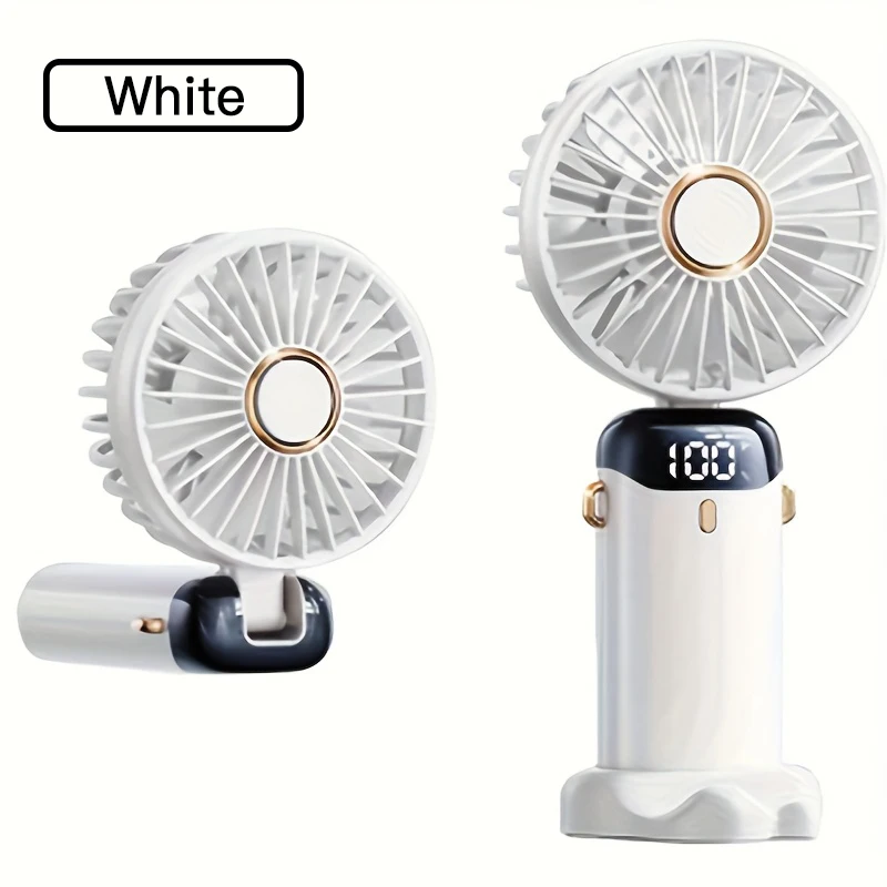 Przenośny wentylator ręczny USB z LED, 6 prędkości, składany Marynarka