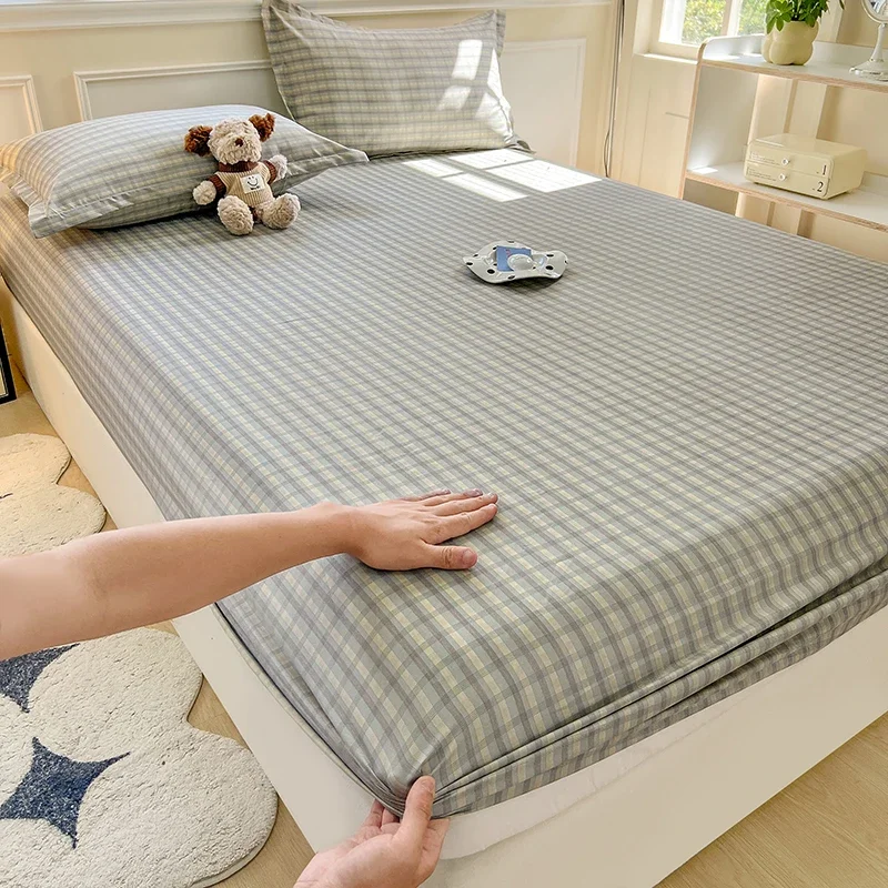 Prześcieradło z gumką regulowane non-slip do łóżka double king queen żółty