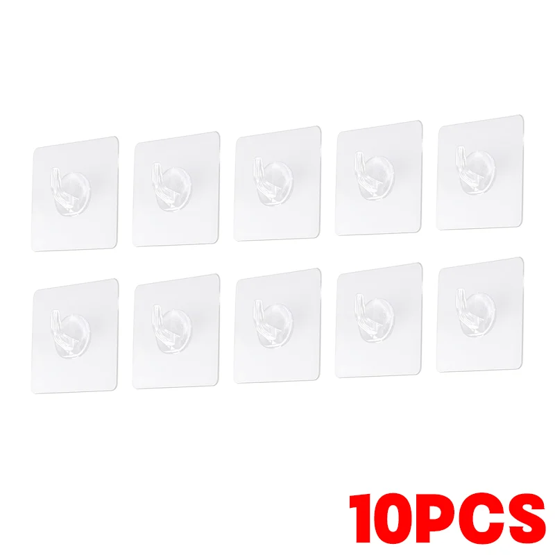 Mocne przezroczyste haki samoprzylepne na ścianę 10pcs