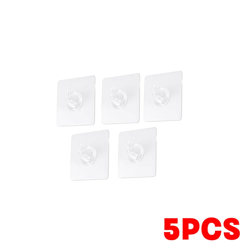 Mocne przezroczyste haki samoprzylepne na ścianę 5pcs