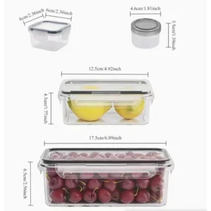 Przezroczyste pojemniki na produkty sypkie z zatrzaskami zestaw 4 sztuk 4pcs