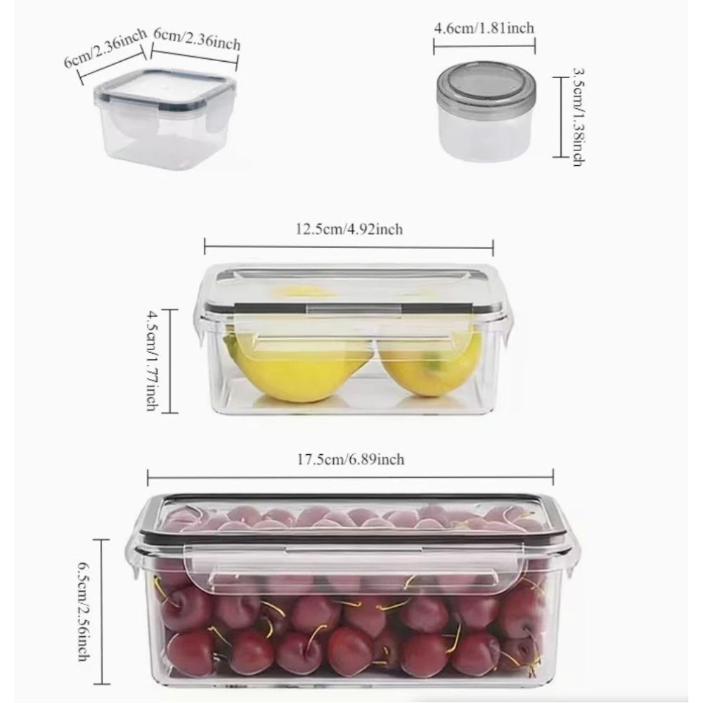 Przezroczyste pojemniki na produkty sypkie z zatrzaskami zestaw 4 sztuk 4pcs