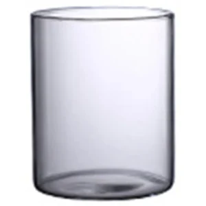 Przezroczysty szklany wazon cylindryczny — minimalistyczna dekoracja Jasnoszary